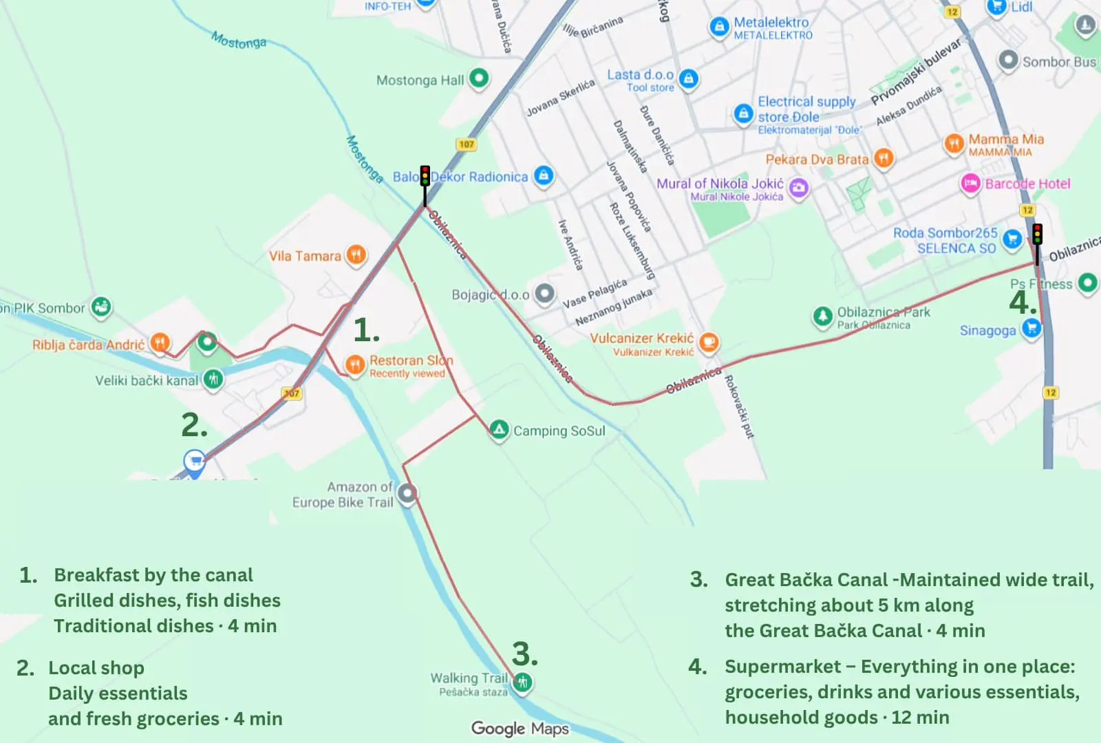 Camping Sosul - Nearby Points of Interest Map