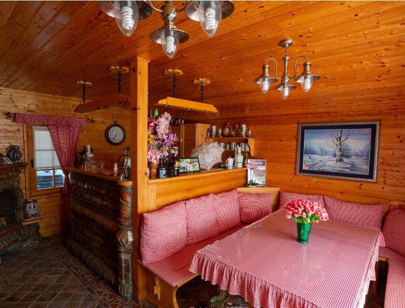 Interior of the reception area, camping Sosul